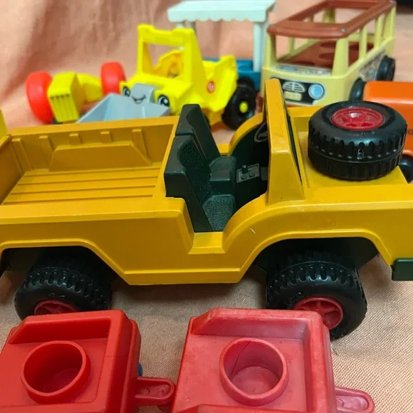 Bundle of vintage Fisher-Price Little People vehicles and Adventure People Safar